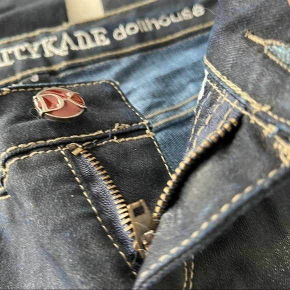 Dollhouse x Danity Kane low rise skinny jeans size 3 dark wash faux leather‎ - Picture 10 of 14
